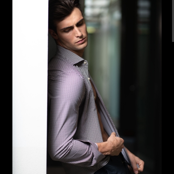 HUGO BOSS Men's Cotton Stretch Poplin Check Slim Fit Dress Shirt. - Picture 2 of 10